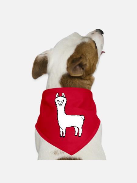 Lieblingstier Lama Alpaka - Hunde-Bandana - Rot - Vorne