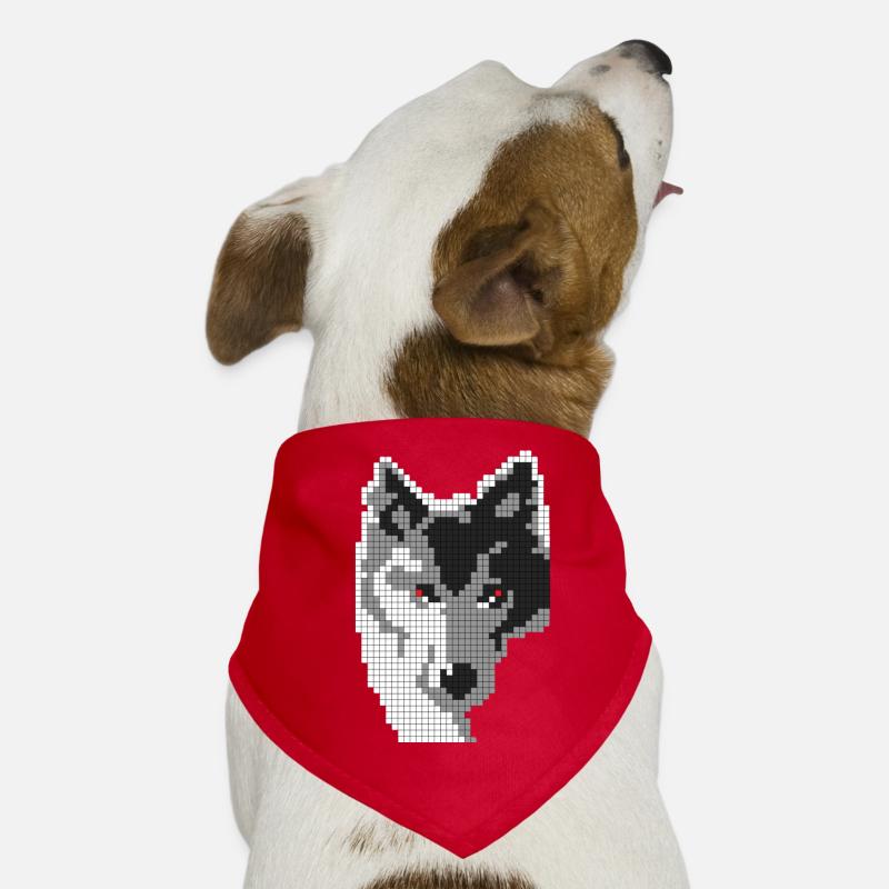 Grauer Wolf in Form eines Pixel Classic T-Shirts Hunde-Bandana