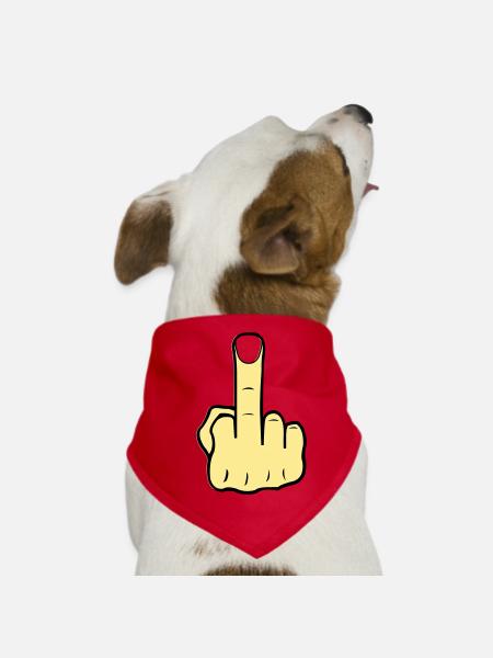 Doigt du milieu - Bandana pour chien - rouge - Devant