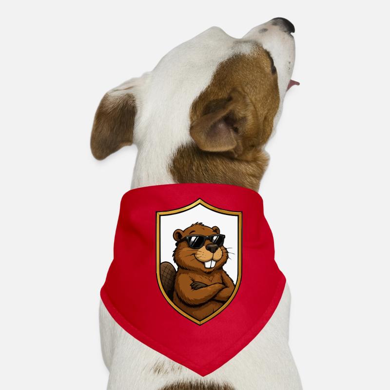 Castor Cool dans l’emblème du Bouclier Bandana pour chien