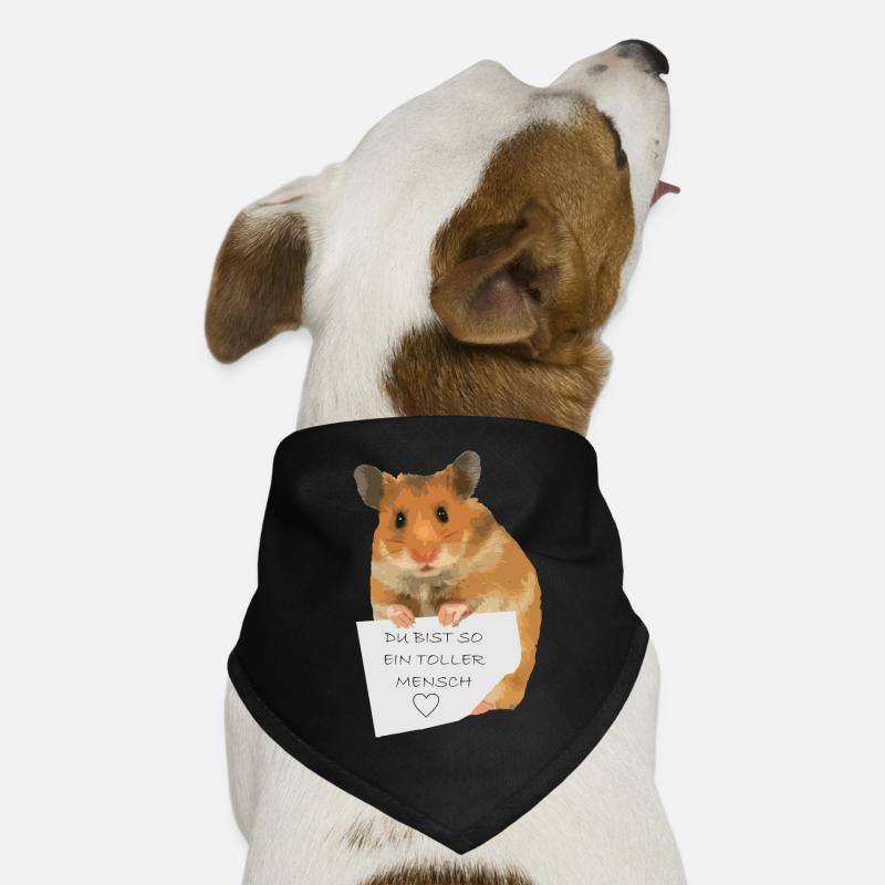 Hamster Zettel Botschaft - Toller Mensch bist Hunde-Bandana