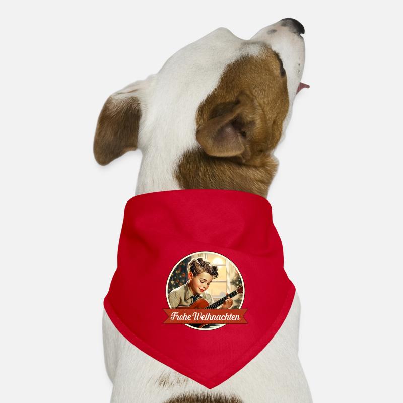 Junge spielt Weihnachtslied Hunde-Bandana