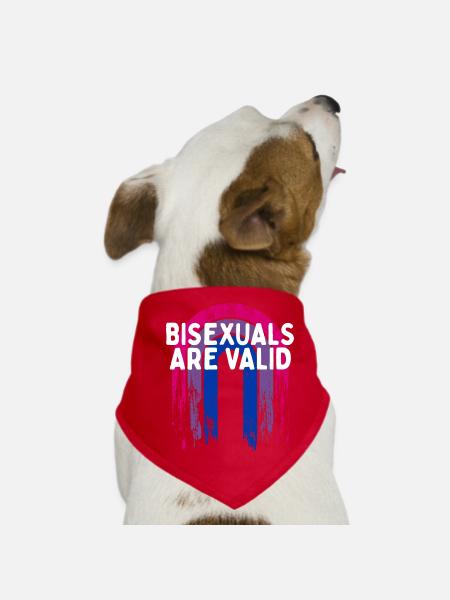 Bisexuals Are Valid Bi Positivity Bi Pride - Dog Bandana - red - Front