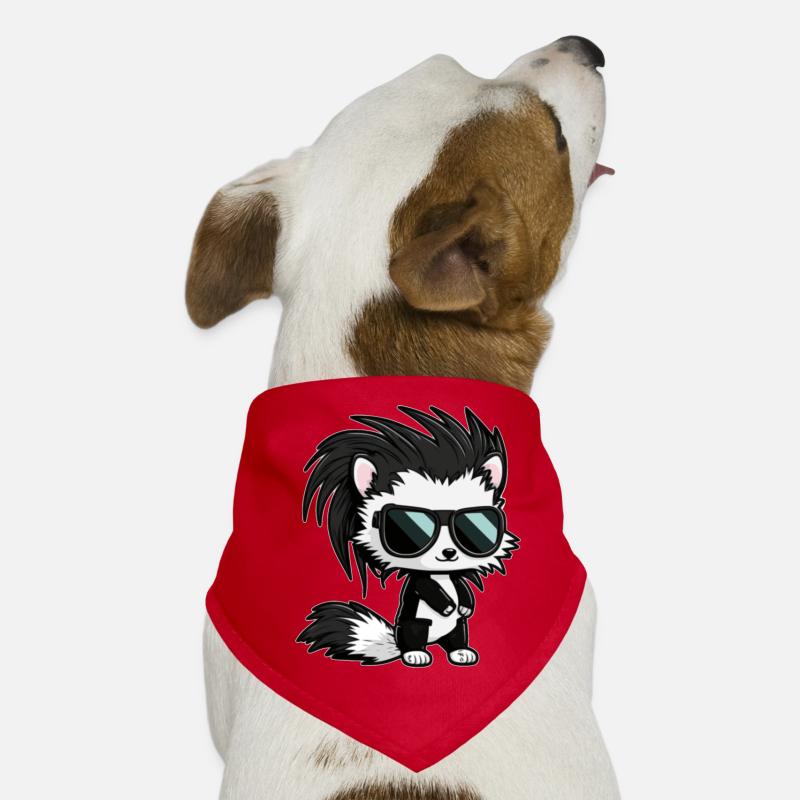 Comic Stinktier in cool mit retro Sonnenbrille Hunde-Bandana