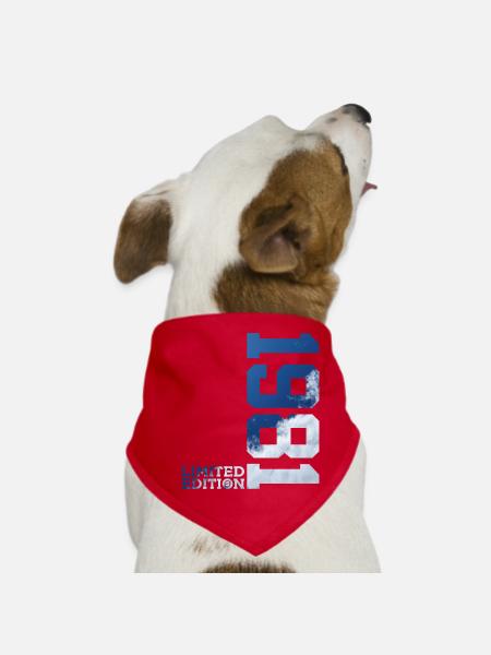 ÉDITION LIMITÉE 45E ANNIVERSAIRE 1981 - Bandana pour chien - rouge - Devant