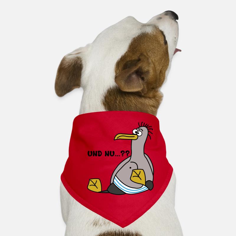 Eine Möwe die schielt und sitzt mit Spruch Hunde-Bandana