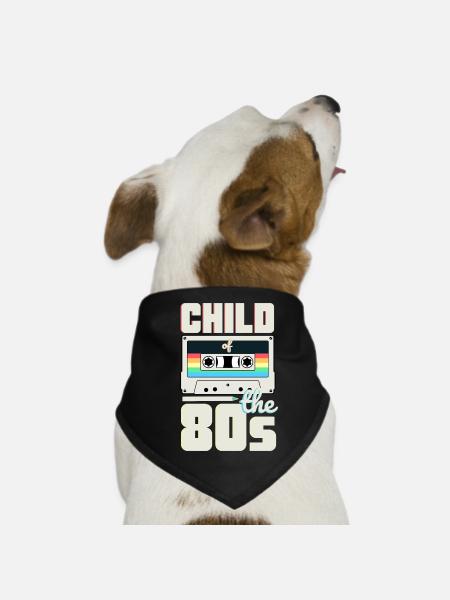 Enfant des années 80 Mixtape 80s Saying Outfit - Bandana pour chien - noir - Devant