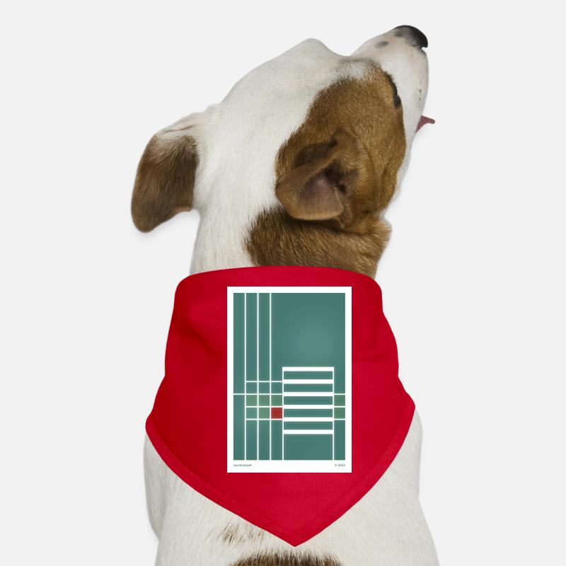 affiche graphique dans le style Bauhaus - Bandana pour chien - rouge
