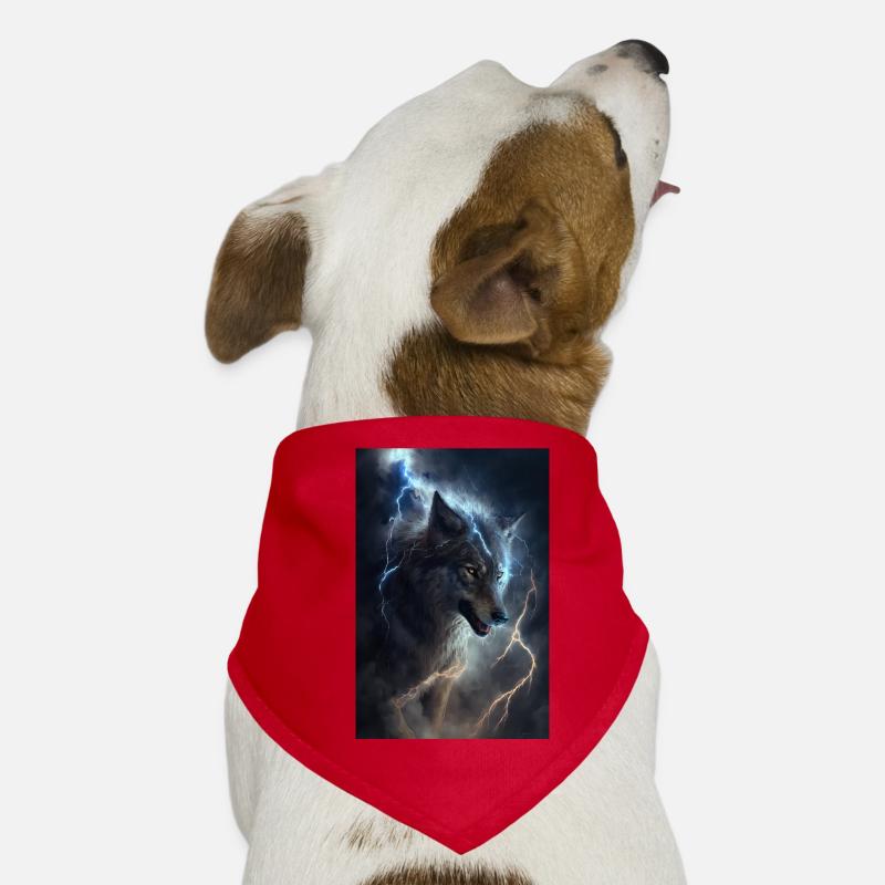 Wolf Blitz Donner Epic Cool Episch Wölfe Hunde-Bandana