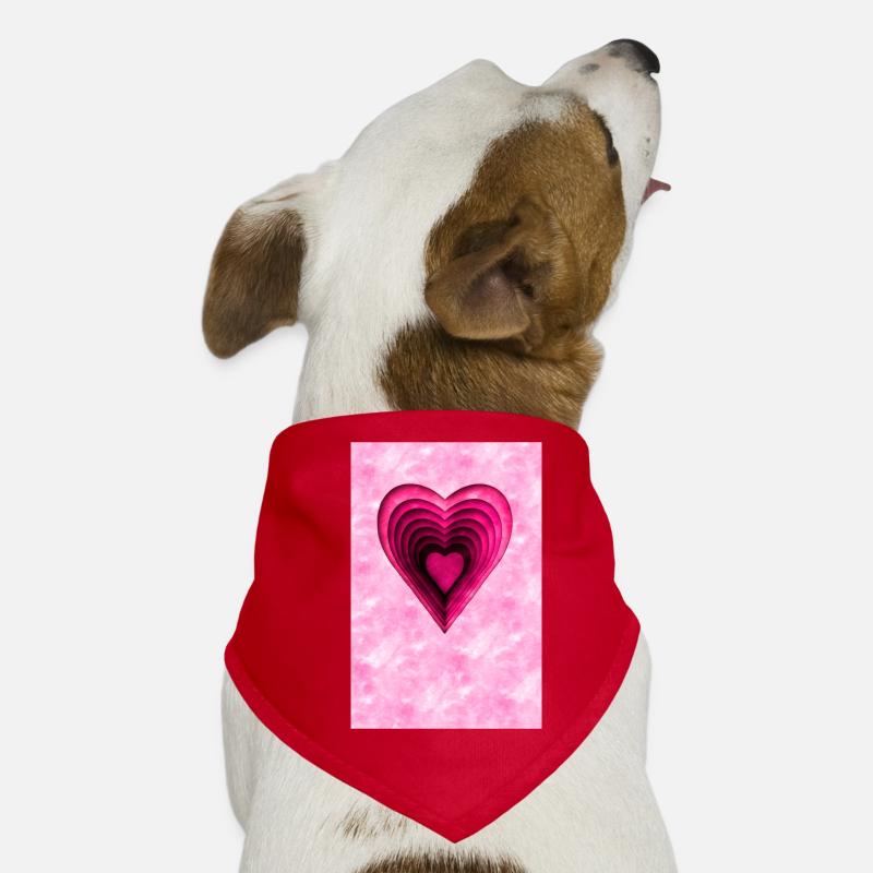 Rosa Herz Hunde-Bandana