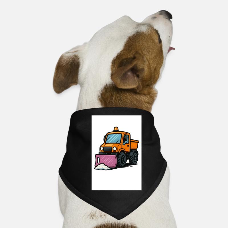 Small snow plough on construction site motif Dog Bandana