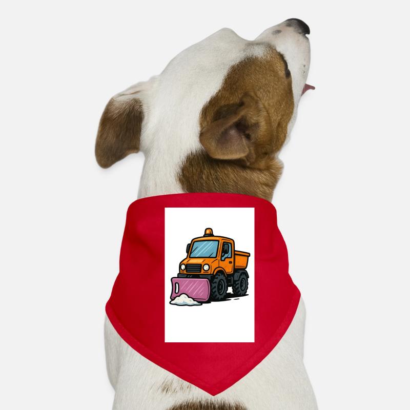 Small snow plough on construction site motif Dog Bandana