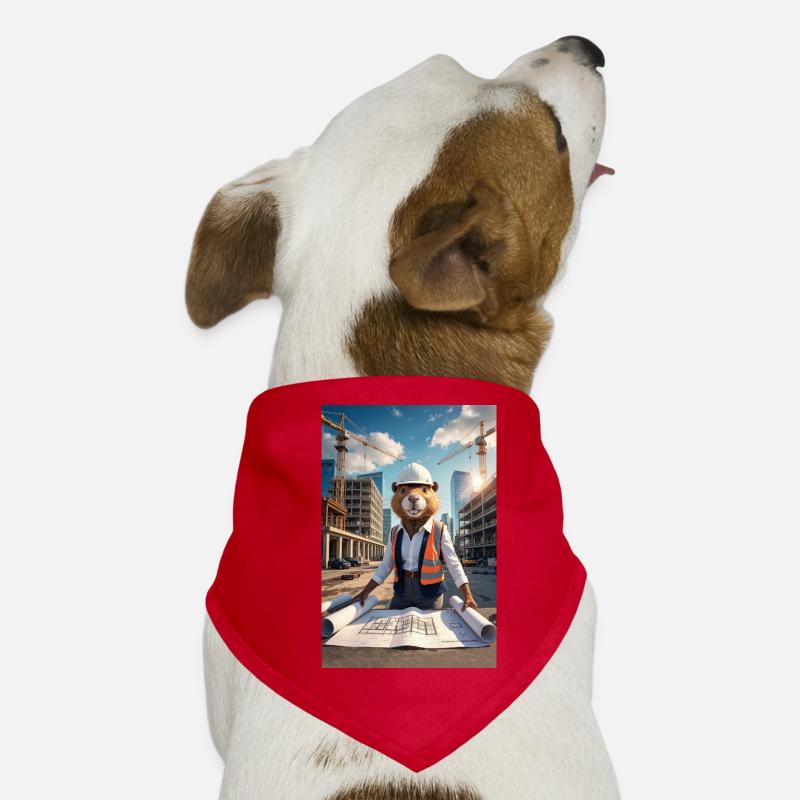 Humanoid Beaver Architect Dog Bandana