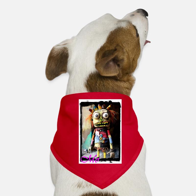 Poupée de chiffon colorée faite à la main, art urbain de rue Bandana pour chien