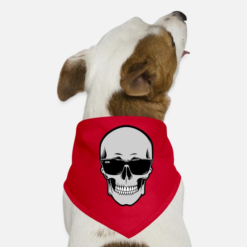 Schädel mit Sonnenbrille Grafik Hunde-Bandana