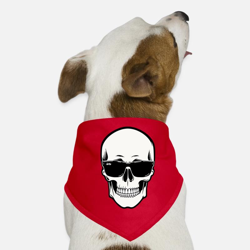 Squelette avec lunettes de soleil en monochrome Bandana pour chien