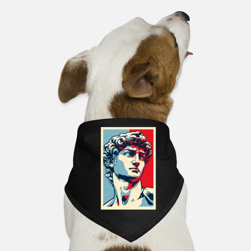 David Michelangelo dans Pop Art : Portrait bleu-rouge Bandana pour chien
