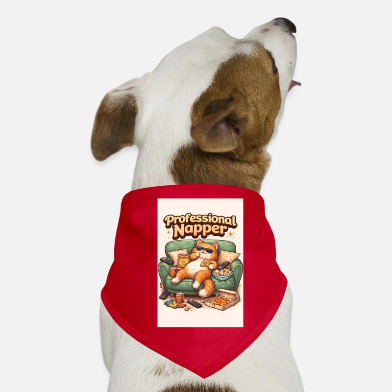 Professional napper - Bandana pour chien - rouge