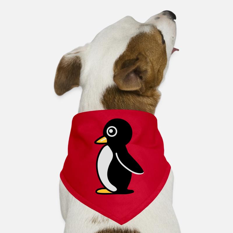 Minimalistischer Pinguin - Hunde-Bandana - Rot