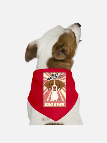 Meilleur père breton de tous les temps I Spaniel Lover - Bandana pour chien - rouge - Devant