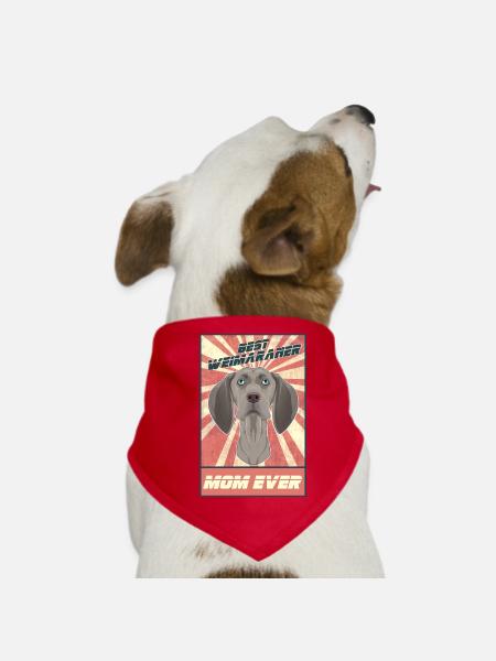 Best Weimaraner Mom Ever I Weimaraner Lover - Hunde-Bandana - Rot - Vorne
