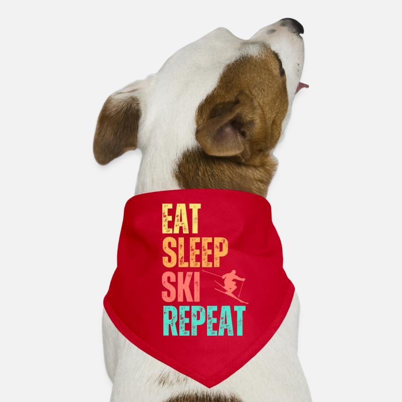 Eat Sleep Ski Repeat Hunde-Bandana