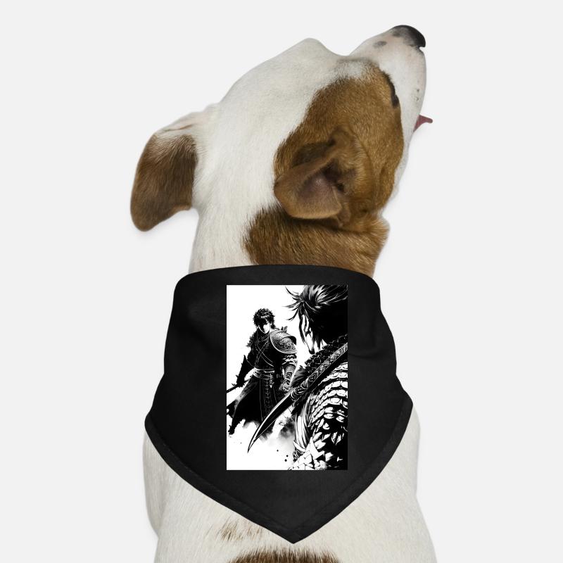 Samouraï Noir et Blanc Design Bandana pour chien