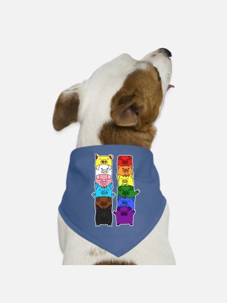 Pride Progress Flagge Schwein Gleichberechtigung - Hunde-Bandana - Rot - Vorne