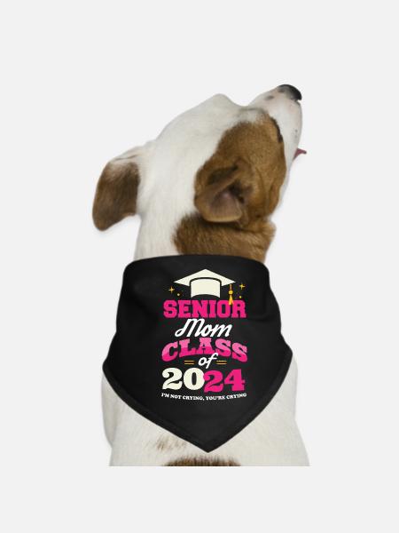 Senior Mom Class of 2024 Proud Mama Funny - Hunde-Bandana - Schwarz - Vorne