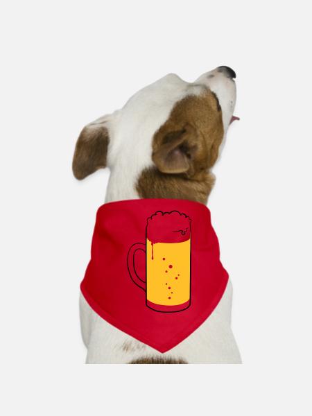 Bierglas - Hunde-Bandana - Rot - Vorne