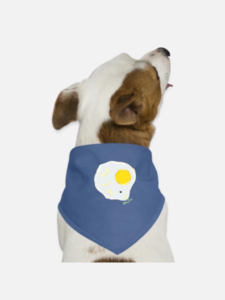 FRIED EGG v fly - Dog Bandana - red - Front