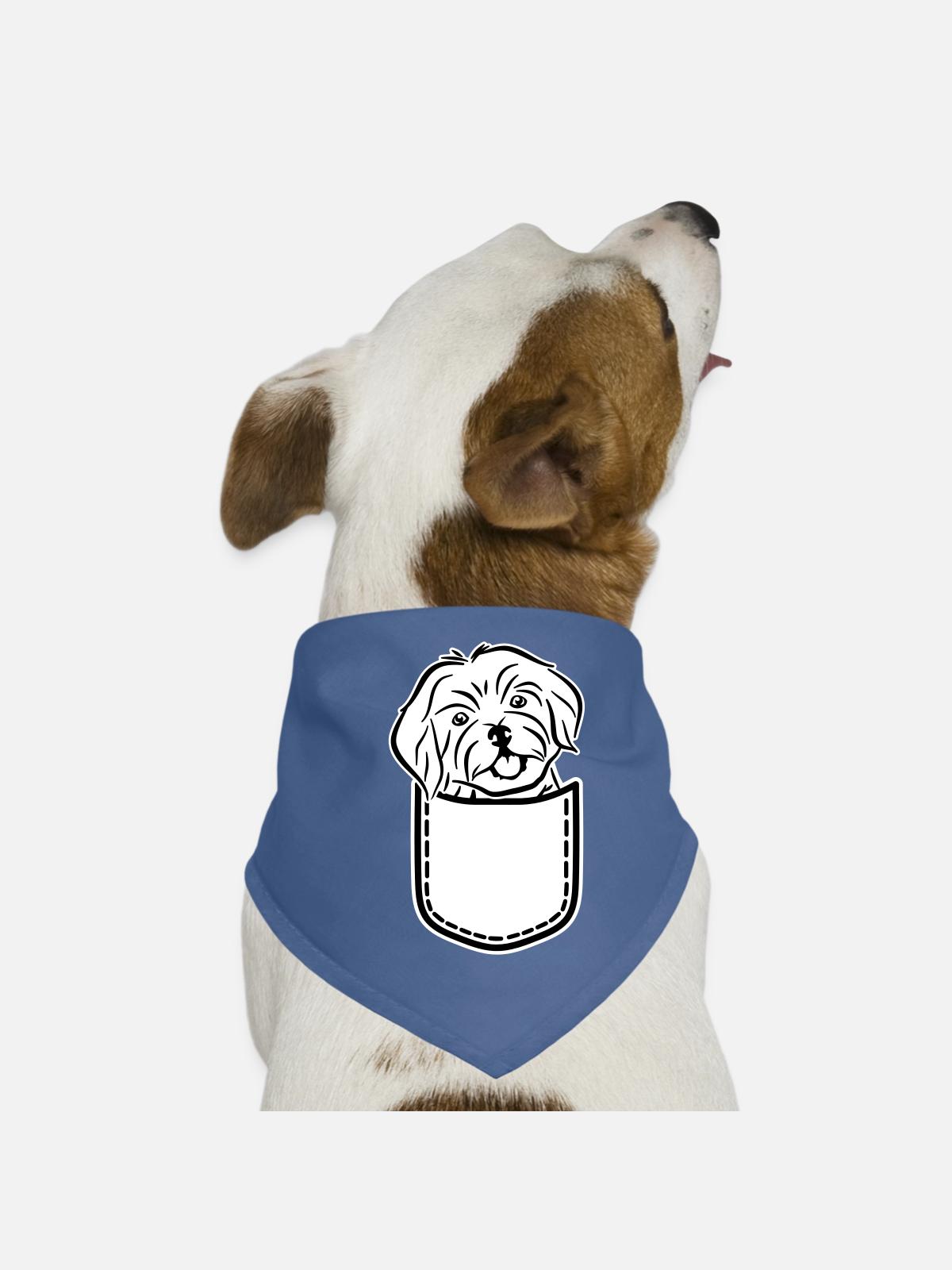 Havaneser - Hunde-Bandana - Rot - Vorne