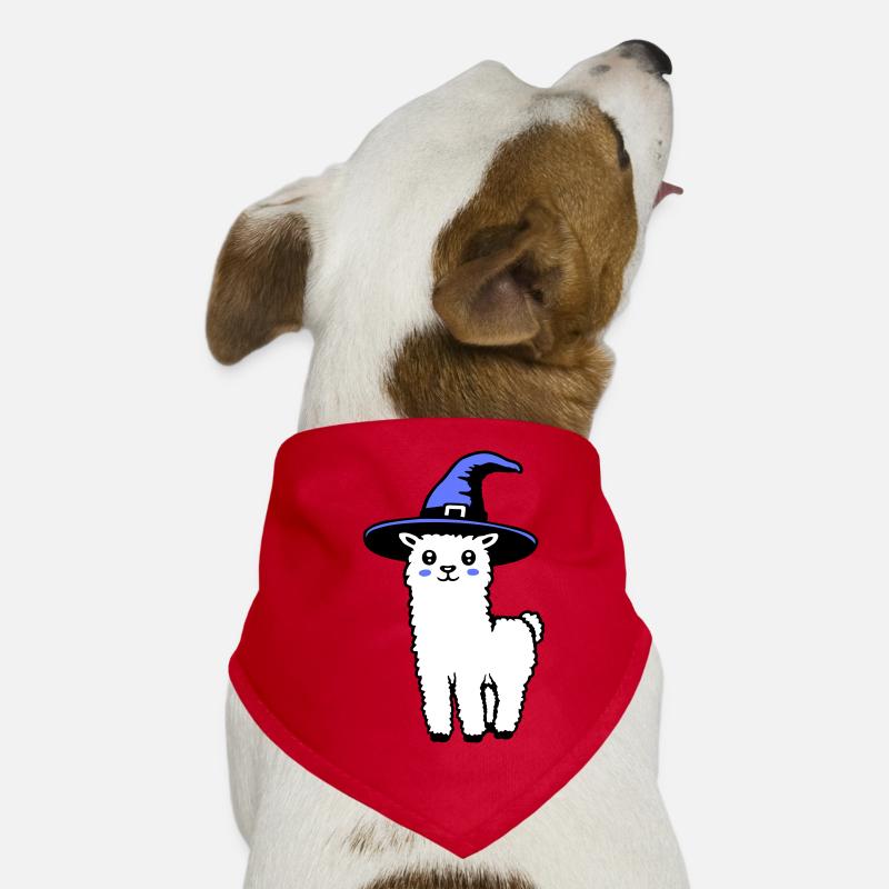 Cute Alpaca Llama Witch Hat Halloween Costume Dog Bandana