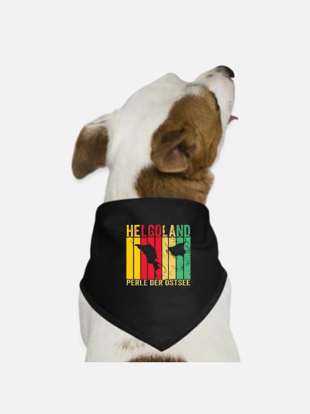 Helgoland Baltic Sea Sylt Deät Lun Lighthouse - Dog Bandana - black - Front