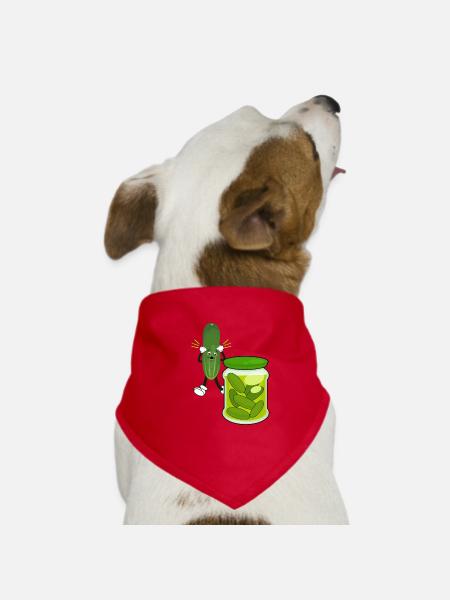 Freche Gurkenglas: Vegetarier, Veganer - Hunde-Bandana - Rot - Vorne
