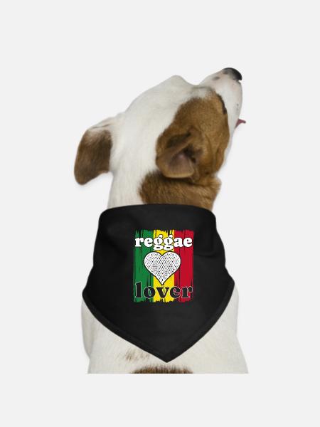 Rastafari Music Vibes Only Rasta Jamaica Reggae - Dog Bandana - black - Front