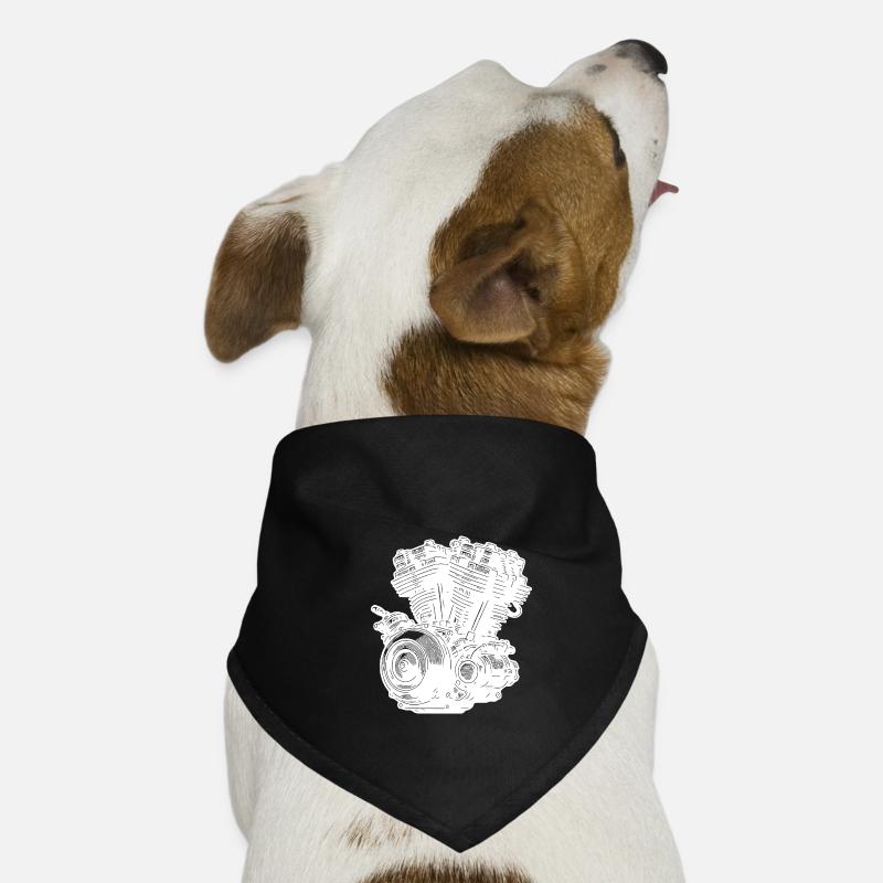 Motorcycle Engine Block Cylinder Fan Displacement Engine Dog Bandana