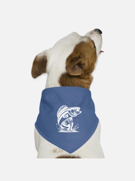 Eleganter springender Zander Raubfisch - Hunde-Bandana - Rot - Vorne