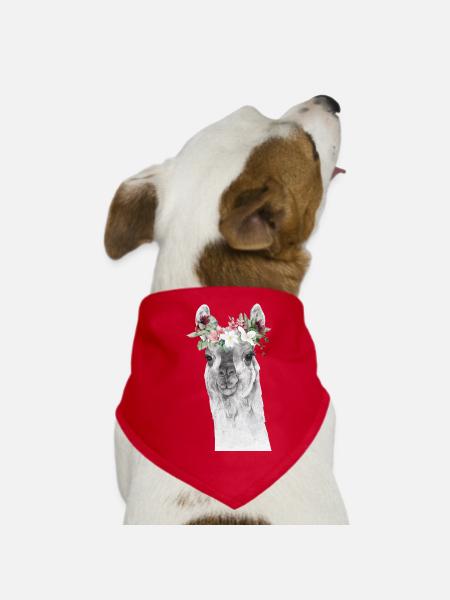 Llama - Hunde-Bandana - Rot - Vorne