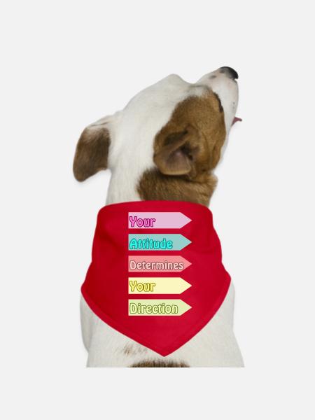 Deine Einstellung bestimmt deine Richtung - Hunde-Bandana - Rot - Vorne