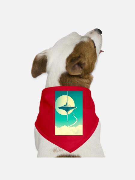 Les villes commencent à flotter au-dessus des nuages - Bandana pour chien - rouge - Devant