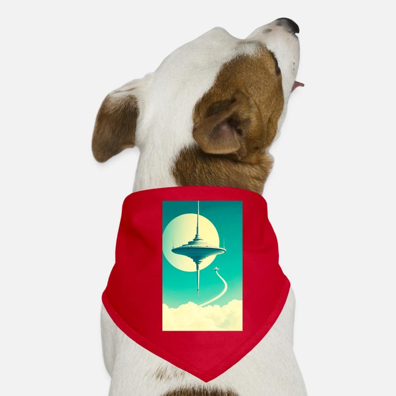 Städte beginnen über den Wolken zu schweben Hunde-Bandana