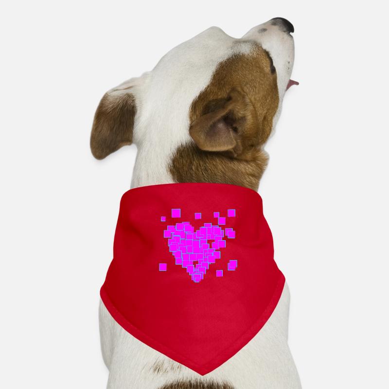 Pink pixel heart Dog Bandana
