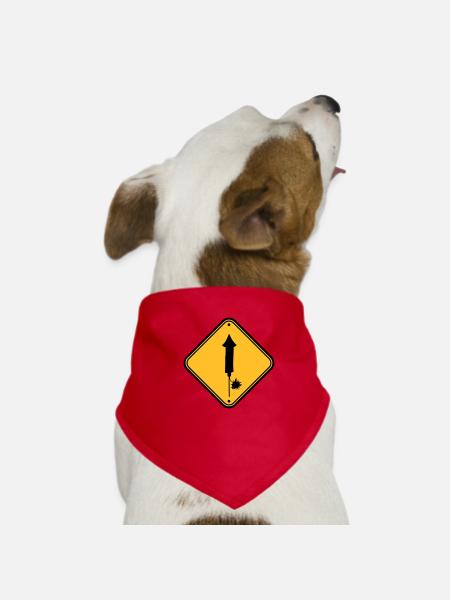 danger indication panneau attention danger zone - Bandana pour chien - rouge - Devant