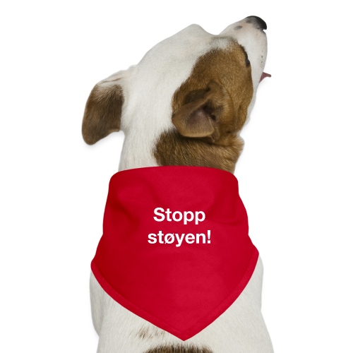 Stopp støyen! Logo som hvit skrift, til røde plagg - Hunde-bandana
