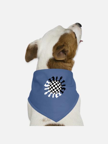 Round Chess Circle - Dog Bandana - red - Front