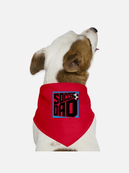 Logo Design Soccer Dad - Dog Bandana - red - Front