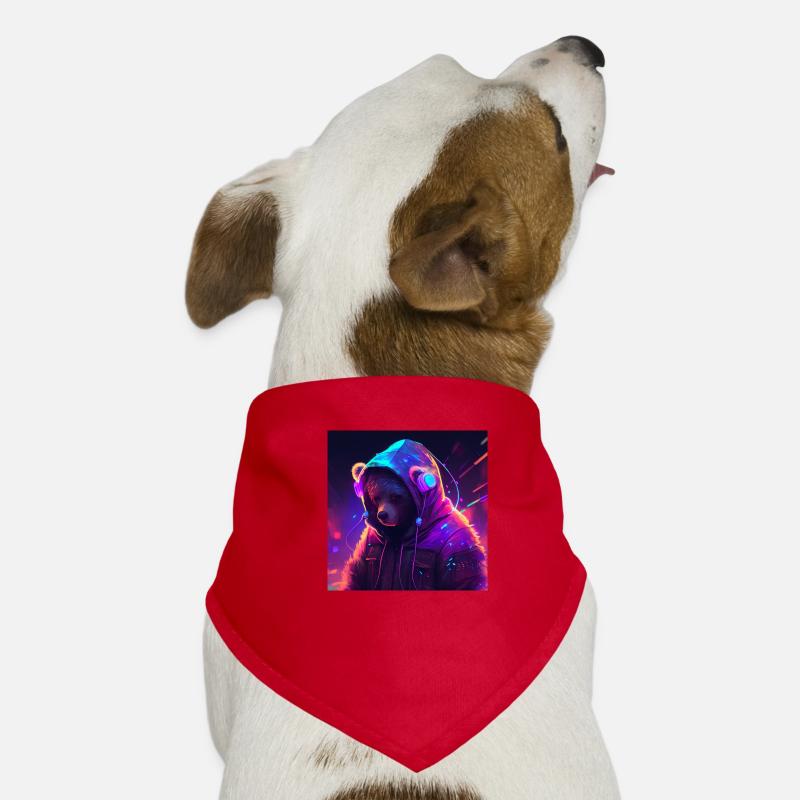 Cool Gaming Bear Dog Bandana