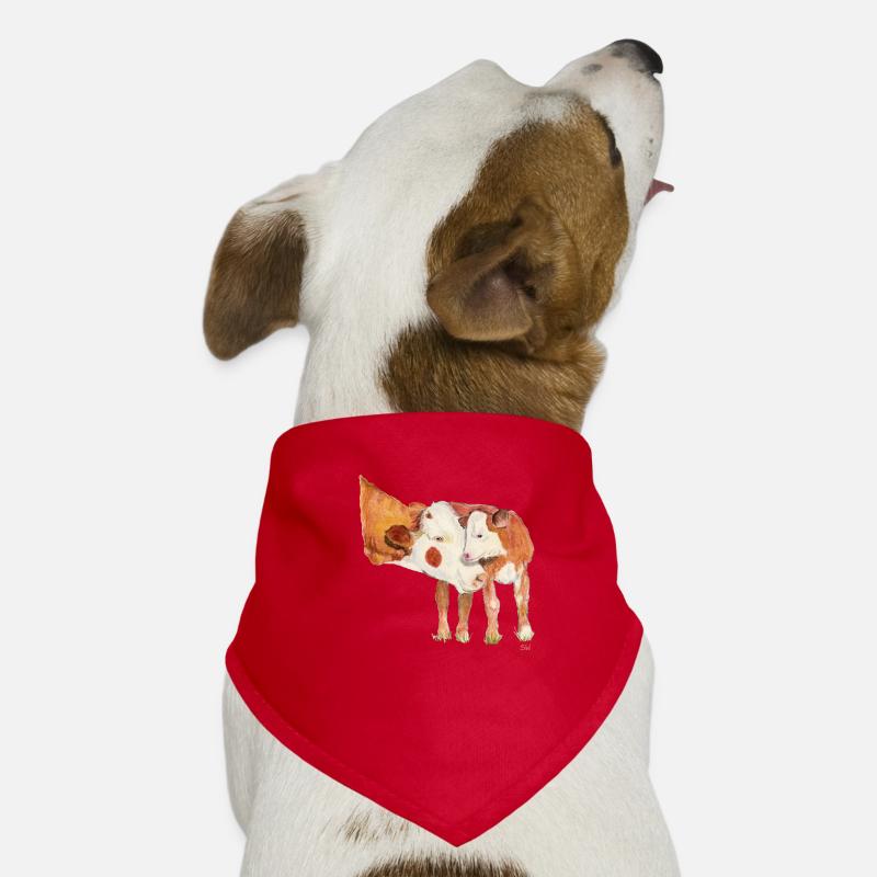 Kuh mit Kalb Hunde-Bandana