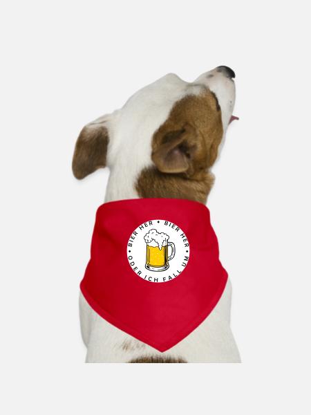 Bienen hier - Oder ich fall um! - Hunde-Bandana - Rot - Vorne